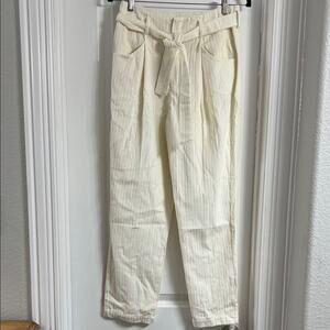 Blu Pepper Cream High-Waisted Corduroy Belted Pants Size M
